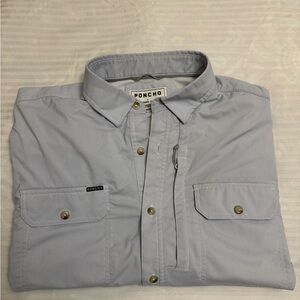 Poncho Outdoors Light Blue Button-Up Shirt men’s size Large